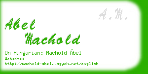 abel machold business card
